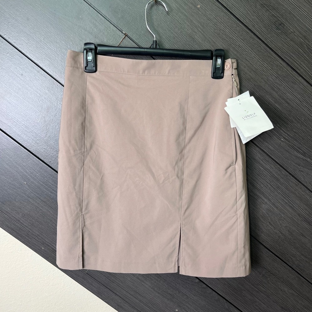 Lizgolf By Liz Claiborne Women' Golf Skort NWT Tan Size 10 Stretch Athleticwear